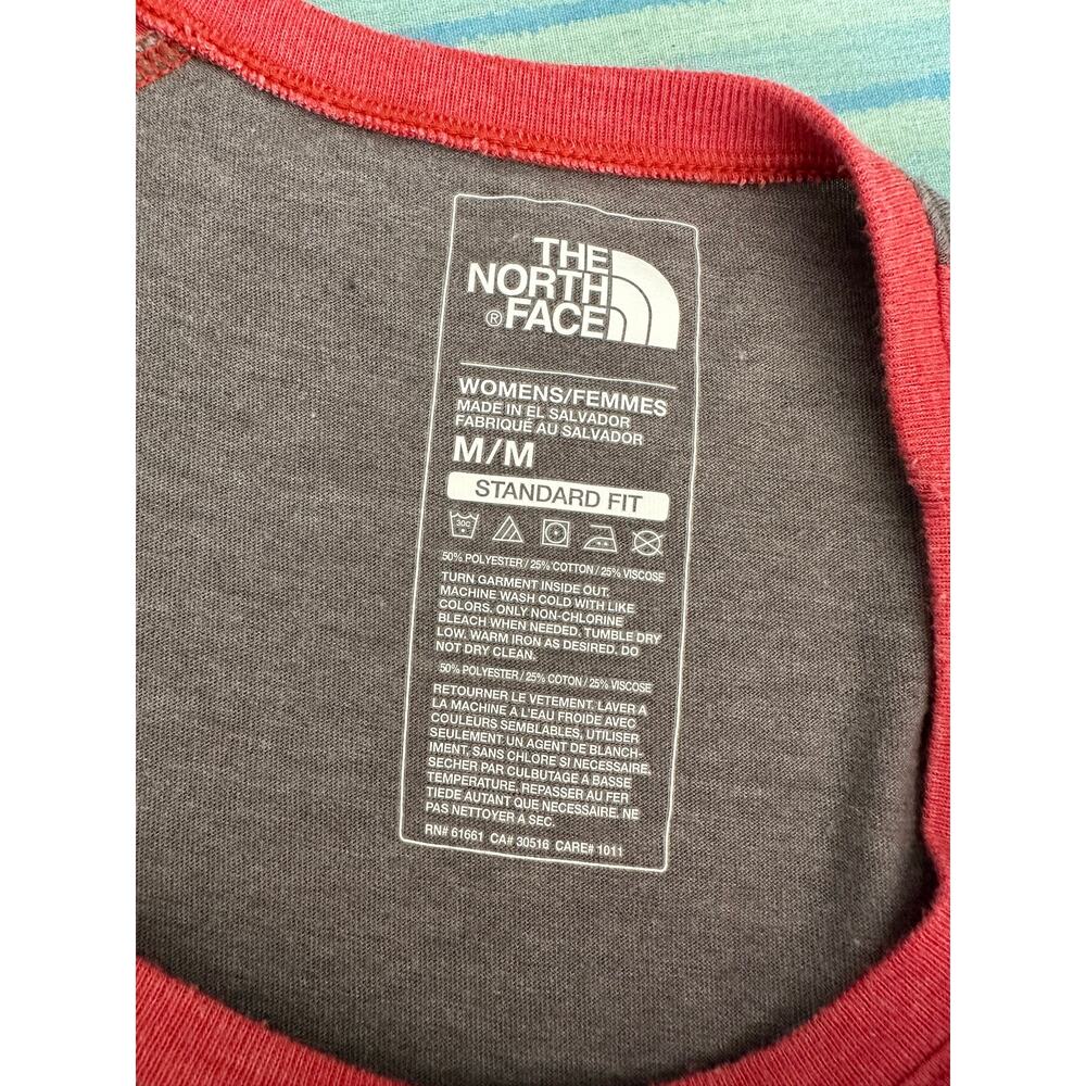 THE NORTH FACE Logo Women's Raglan Standard Baseball Graphic T Shirt Top Medium - Picture 3 of 4
